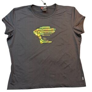 VTG Versace Sport Black Holographic Medusa Logo T-Shirt XXL‎ Greece NWOT